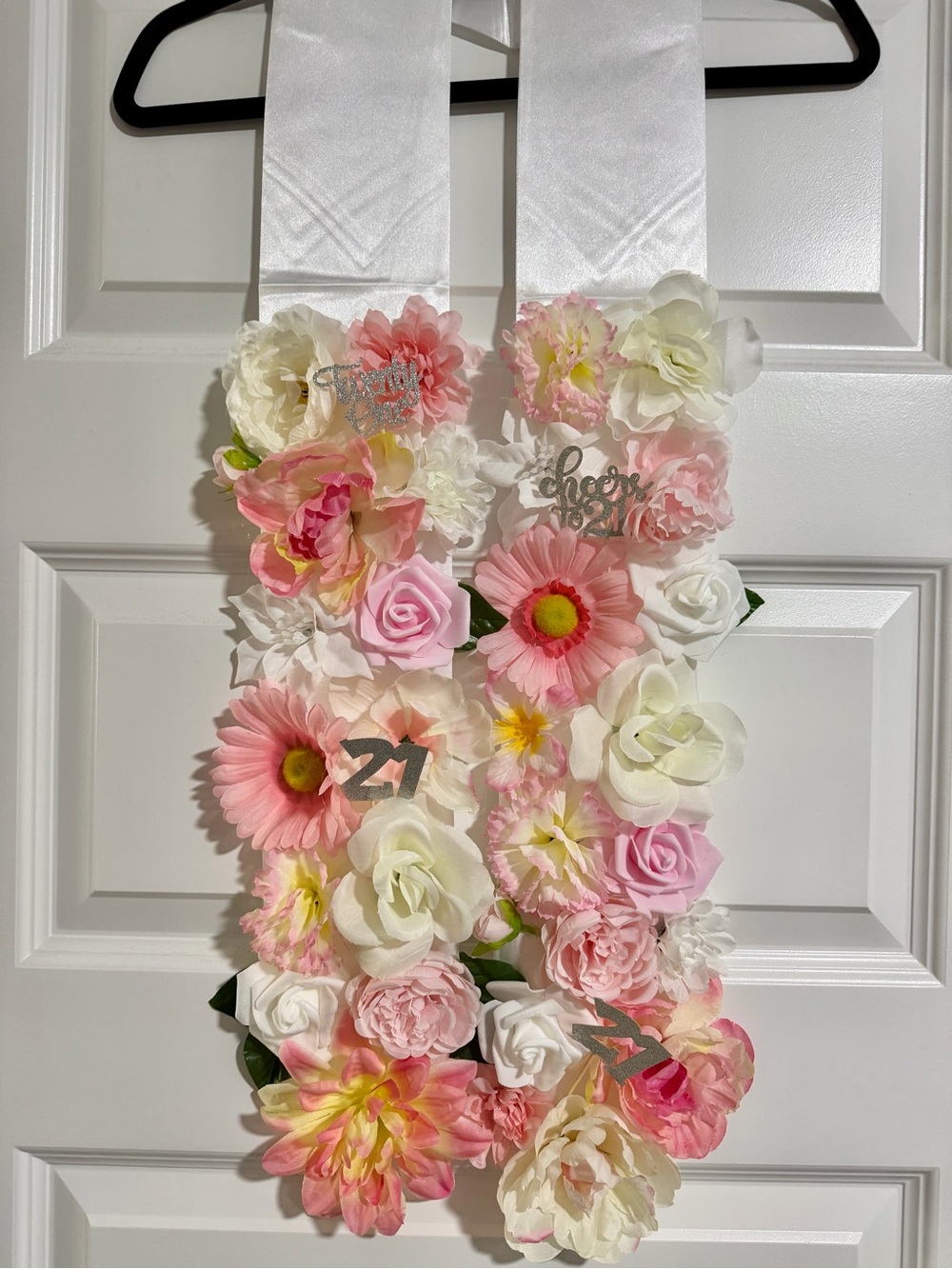 21st Birthday floral sash/ floral sash/lei